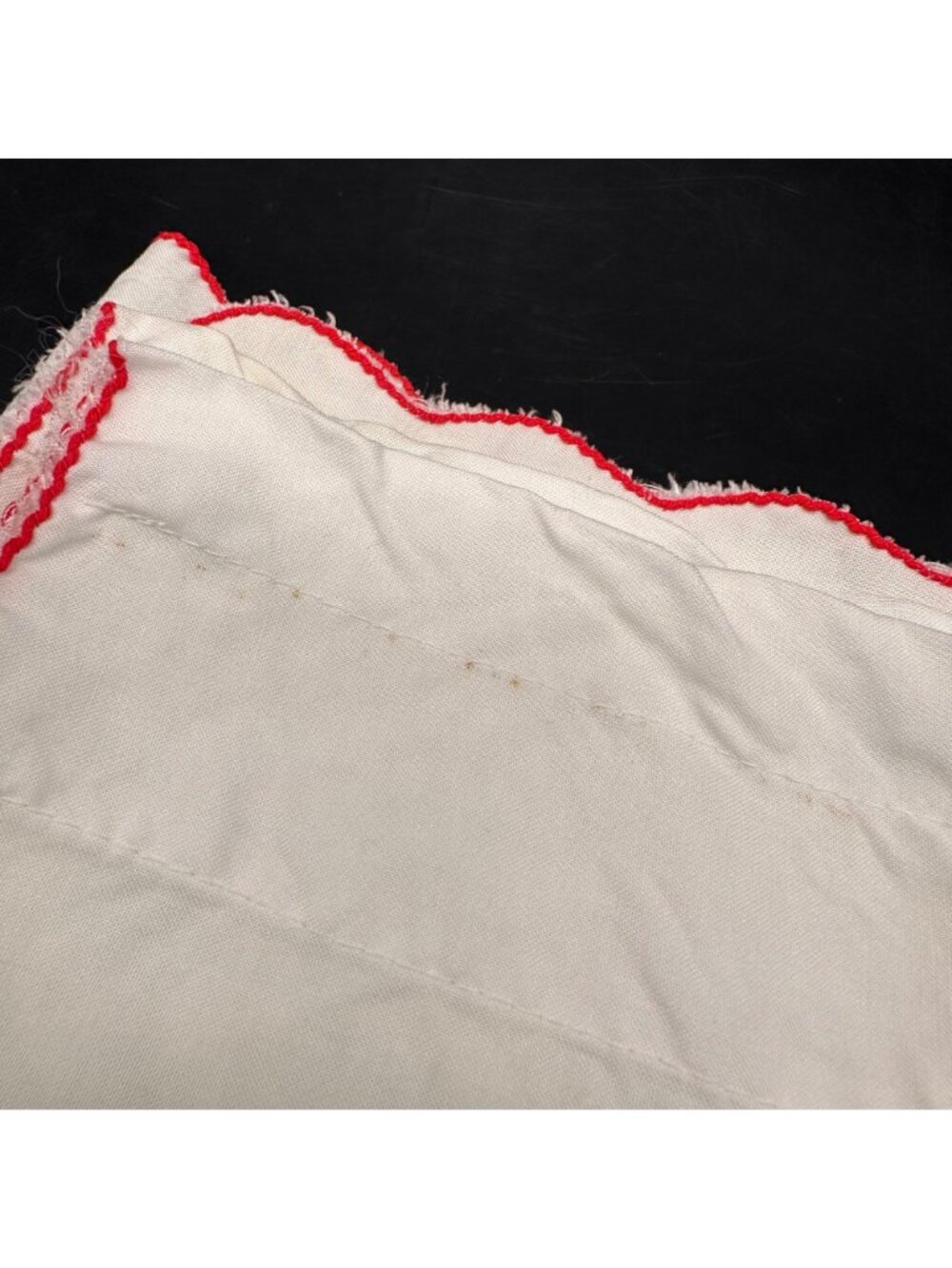 Vintage Rose Scallop Curtain Panels Japan Floral Embroidery Red Pink Melon READ - Picture 13 of 15